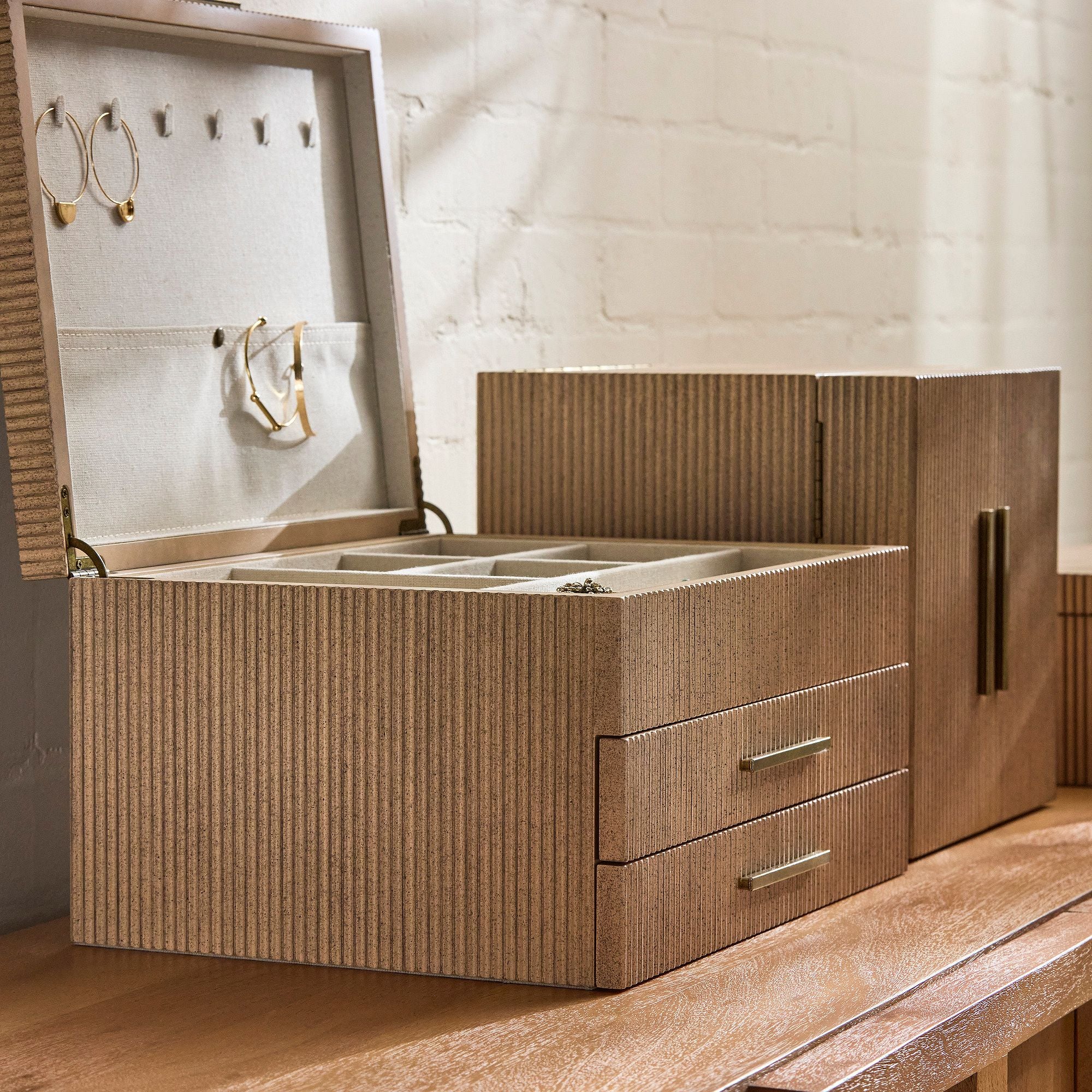 Modern Fluted Jewelry Boxes